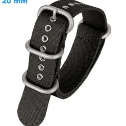 Bracelet pour montre 20 mm Nylon Noir