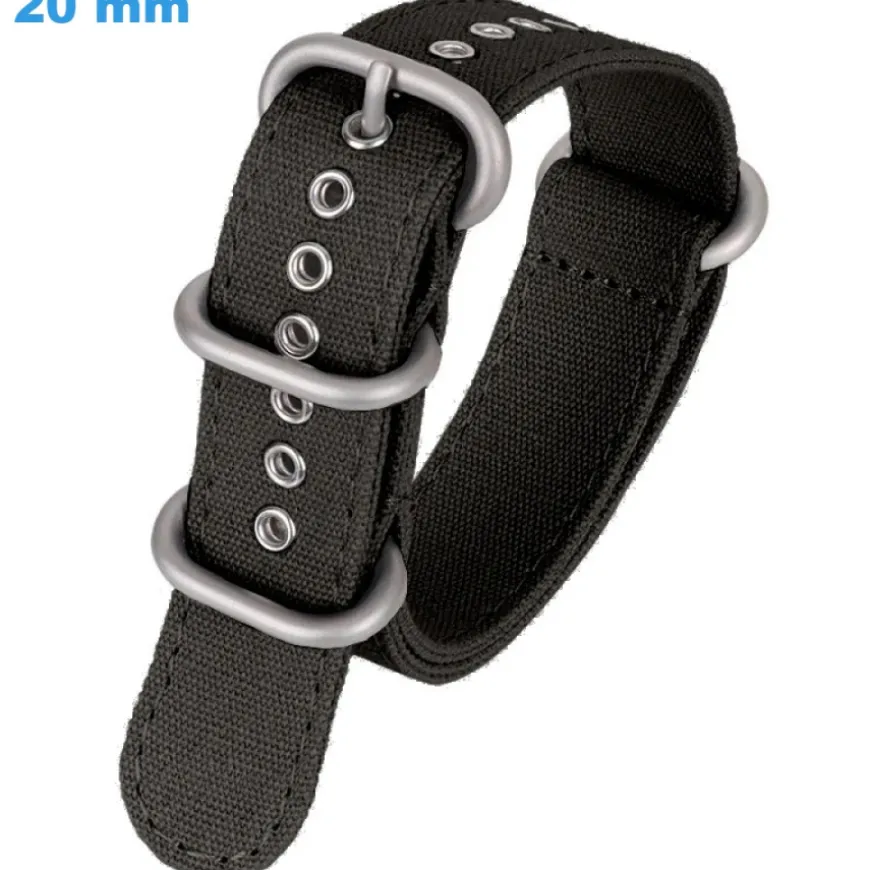 Bracelet pour montre 20 mm Nylon Noir