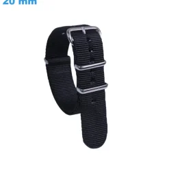 Bracelet pour montre 20 mm Nylon Noir