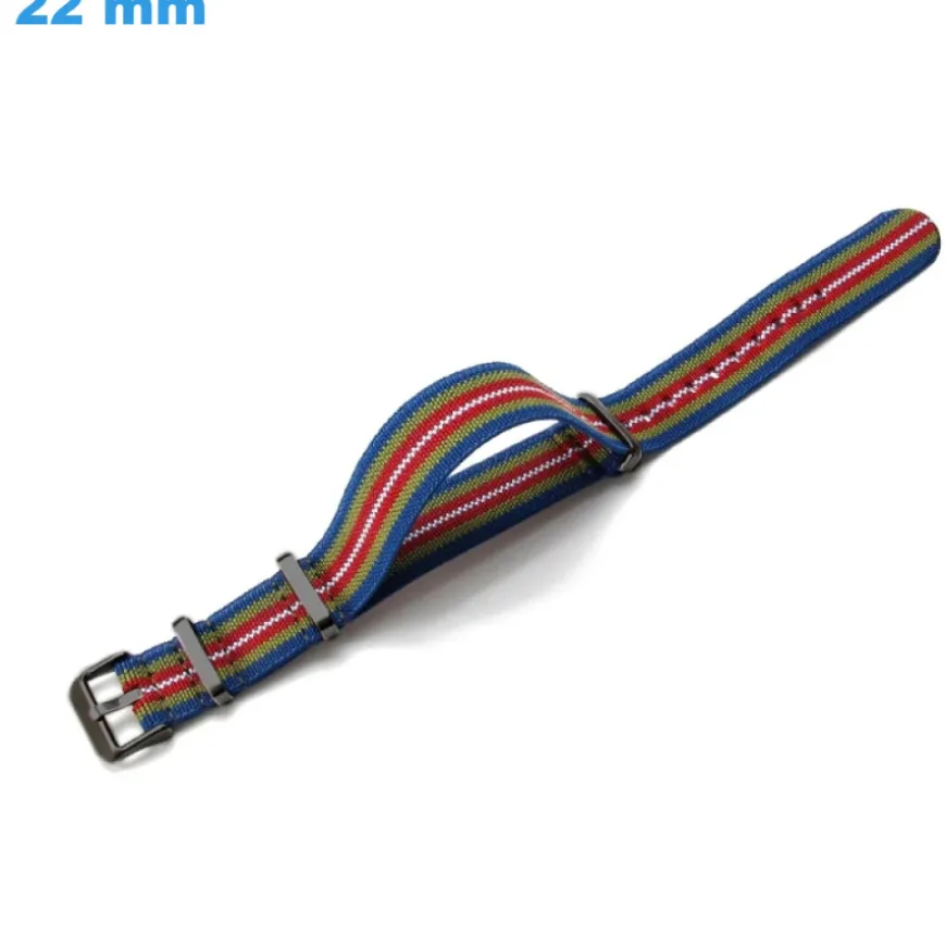 Bracelet pour montre 22 mm Nylon boucle Ardillon Multicolore