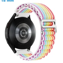 Bracelet pour montre 18 mm Nylon Sangle Blanc et Multicolore