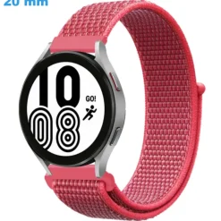 Bracelet pour montre 20 mm Nylon fermoir Velcro Rose