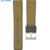 Bracelet pour montre 22 mm Silicone Brun fermoir Ardillon