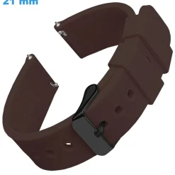 Bracelet pour montre 21 mm Silicone Café boucle Ardillon