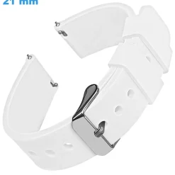 Bracelet pour montre 21 mm Silicone boucle Ardillon Blanc