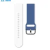 Bracelet pour montre 22 mm Silicone Bleu et Blanc fermoir Ardillon