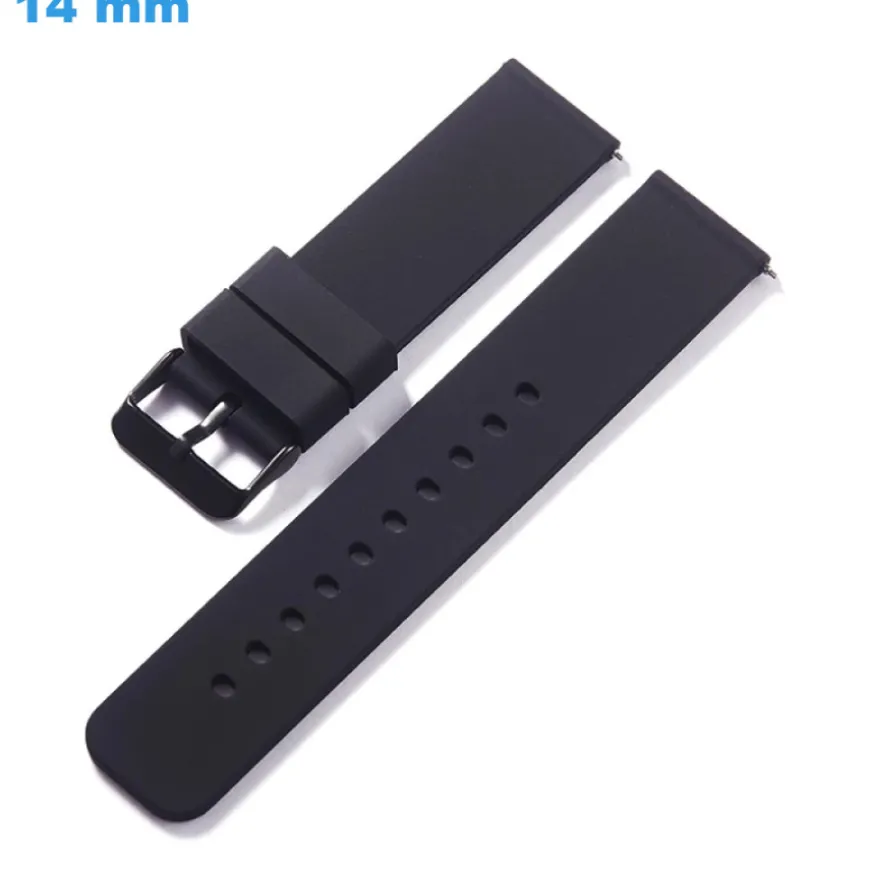 Bracelet pour montre 14 mm Silicone Noir