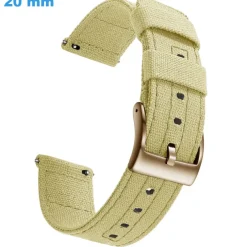Bracelet pour montre 20 mm Tissu Beige Ardillon
