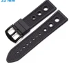 Bracelet pour montre Noir 22 mm Caoutchouc fermoir Ardillon