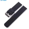 Bracelet pour montre Noir 24 mm Silicone boucle Ardillon