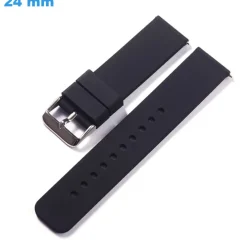 Bracelet pour montre Noir 24 mm Silicone boucle Ardillon