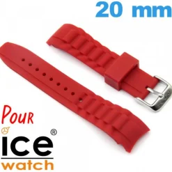 Bracelet pour montre pour Ice Watch 20mm Rouge Silicone