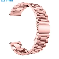 Bracelet pour montre Rose 22 mm Acier inoxydable boucle Papillon