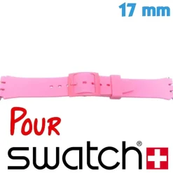 Bracelet pour montre Rose 17 mm Caoutchouc Swatch