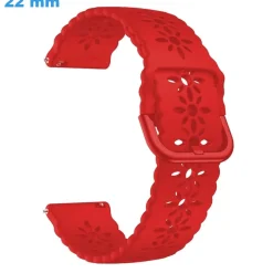 Bracelet pour montre Rouge 22 mm Caoutchouc