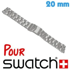 Bracelet pour Montre Swatch Acier Argenté 20 mm