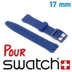 Bracelet pour Montre Swatch 17 mm Silicone Bleu foncé