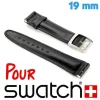 Bracelet pour Montre Swatch 19 mm - Noir lisse