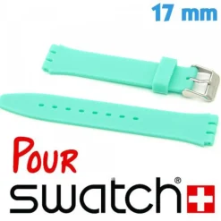 Bracelet pour Montre Swatch 17 mm Silicone Vert d'eau