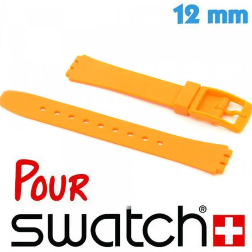 Bracelet pour Montre Swatch Silicone Orange 12 mm