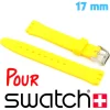 Bracelet pour Montre SWATCH Silicone Jaune Fermoir Acier 17mm
