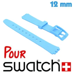 Bracelet pour Montre Swatch Silicone Bleu 12 mm