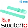 Bracelet pour Swatch 12 mm Silicone Vert d'eau