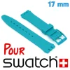 Bracelet pour Swatch 17 mm Silicone Bleu Canard pas cher