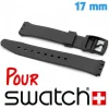 Bracelet qualité pour Swatch 17 mm noir