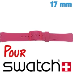 Bracelet Rose 17 mm Caoutchouc pour montre Swatch