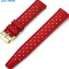 Bracelet Rouge 20 mm Caoutchouc montre fermoir Ardillon