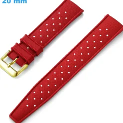 Bracelet Rouge 20 mm Caoutchouc montre fermoir Ardillon