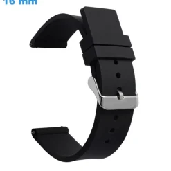 Bracelet Silicone Ardillon de montre Noir 16 mm