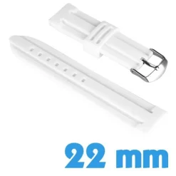 Bracelet Silicone Blanc pour montre 22 mm
