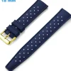 Bracelet Silicone boucle Ardillon pour montre Bleu 18 mm