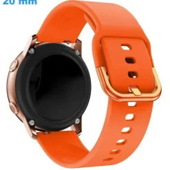 Bracelet Silicone boucle Ardillon de montre Orange 20 mm