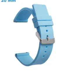 Bracelet Silicone boucle Ardillon de montre Bleu 20 mm