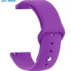 Bracelet Silicone boucle Bouton pression de montre Violet 20 mm