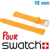 Bracelet Silicone 1.2 cm Orange pour montre Swatch