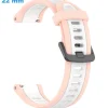 Bracelet Silicone fermoir Ardillon pour montre Rose et Blanc 22 mm