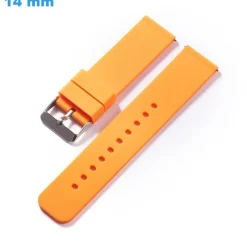 Bracelet Silicone fermoir Ardillon de montre Orange 14 mm