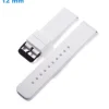 Bracelet Silicone fermoir Ardillon montre Blanc 12 mm