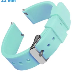 Bracelet Silicone fermoir Ardillon de montre Bleu 22 mm