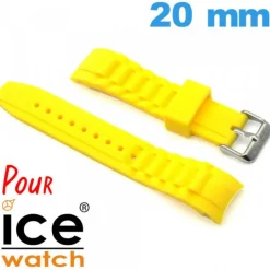 Bracelet Silicone Jaune 20mm montre pour Ice Watch