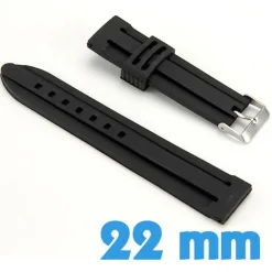 Bracelet Silicone 22mm Noir montre pas cher