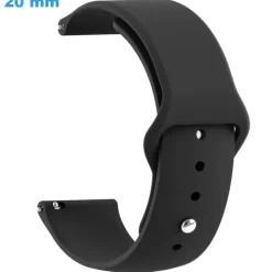 Bracelet Silicone montre Noir 20 mm