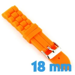 Bracelet silicone montre pas cher orange 1,8 cm