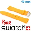 Bracelet Silicone Orange de montre Swatch 1,9 cm