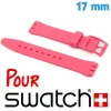 Bracelet Silicone pour Montre Swatch 17 mm Rose foncé