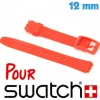 Bracelet Silicone pour Swatch 12 mm Rouge
